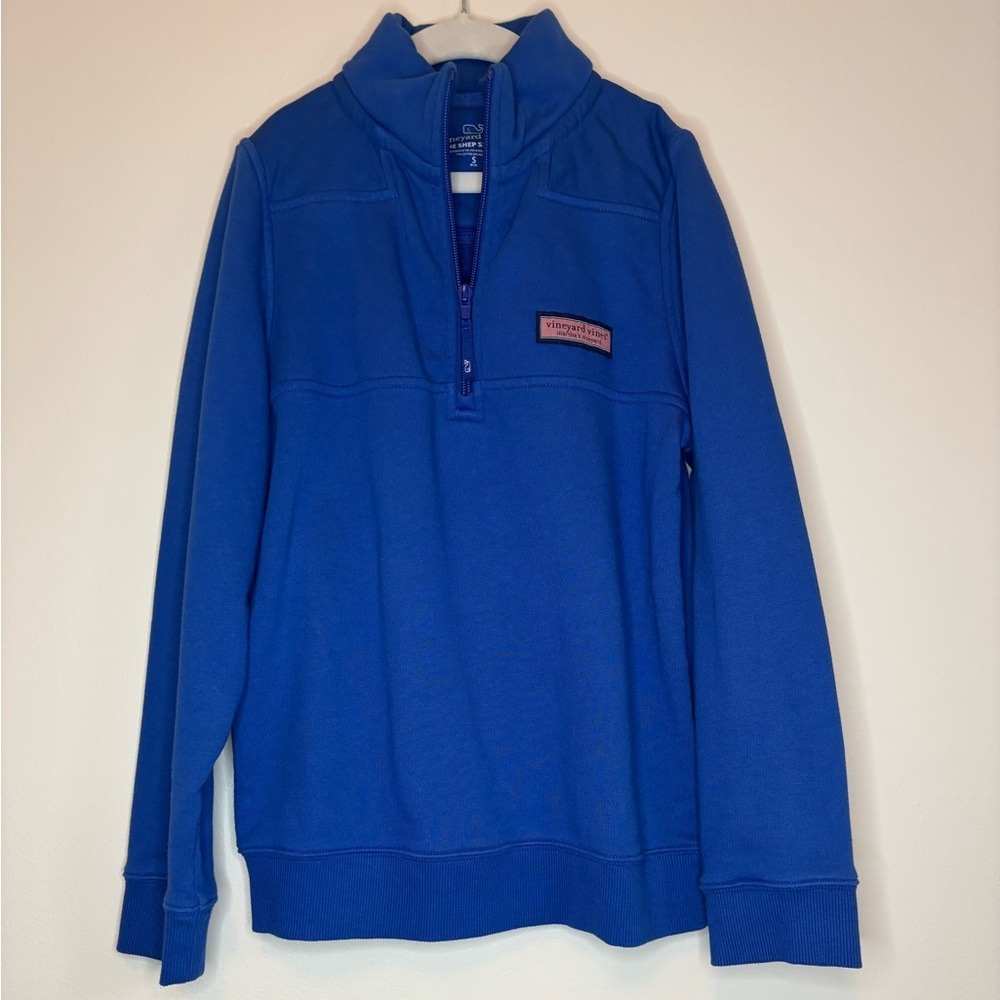 Vineyard Vines Kids Blue The Shep Shirt Quarter Zip Pullover Sweatshirt S 8-10